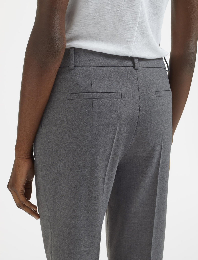Clement New Wool Turn Up Trouser - Mid Grey
