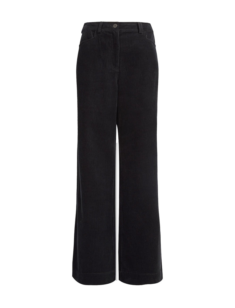 Hayden Corduroy Wide Leg Trouser - Black