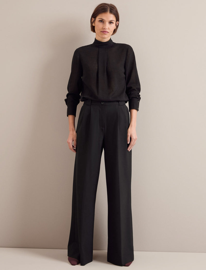 Riley Techni Voile Blouse - Black