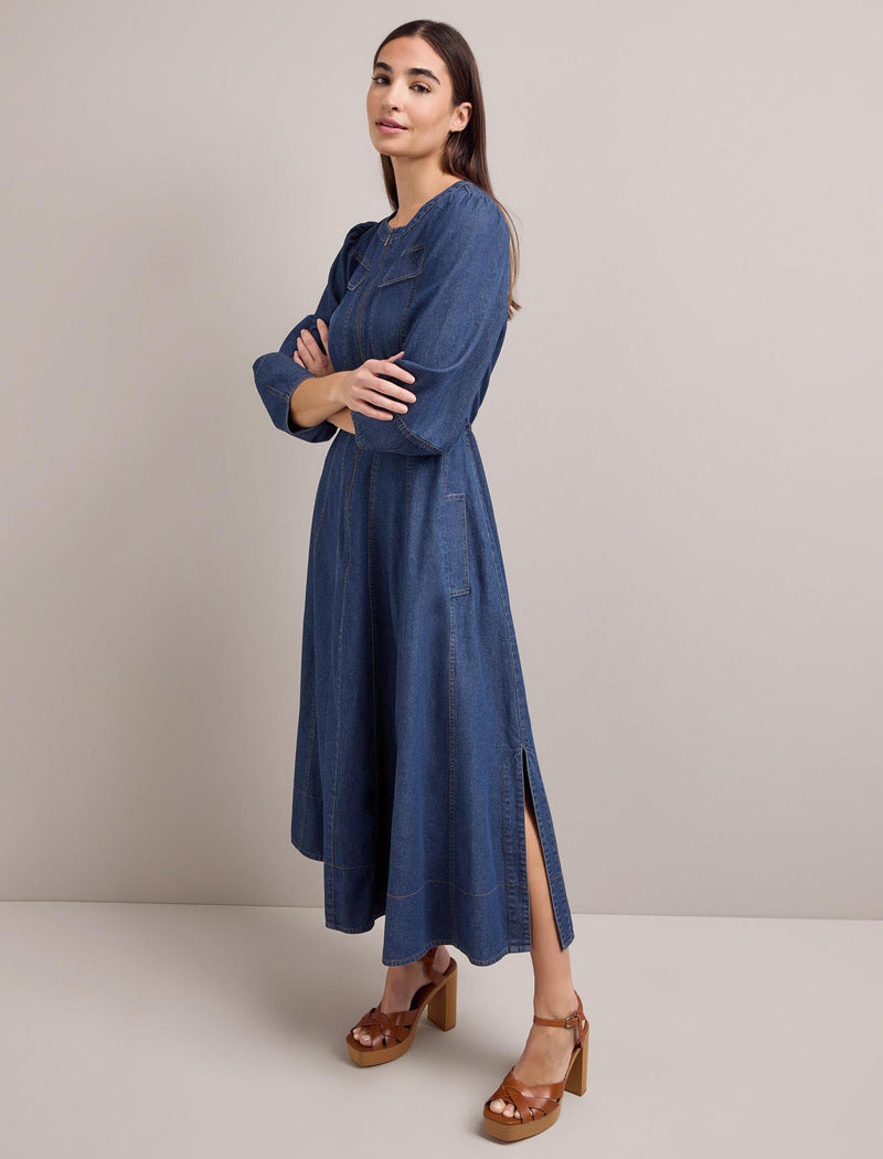 Lara Denim Maxi Dress - Dark Blue