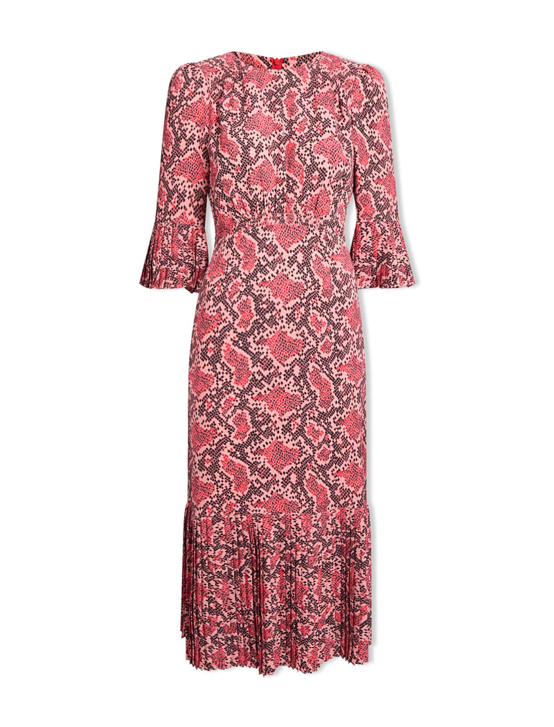 Tibi Maxi Dress - Pink Snakeskin Print