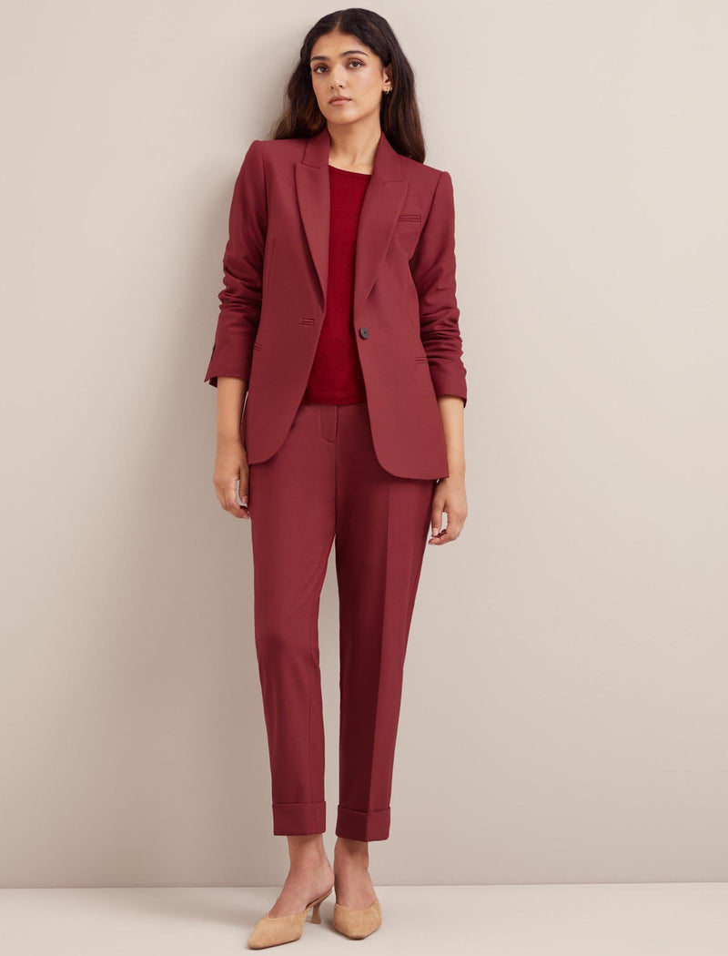 Jamie New Wool Blazer - Dark Red