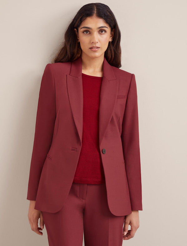 Jamie New Wool Blazer - Dark Red