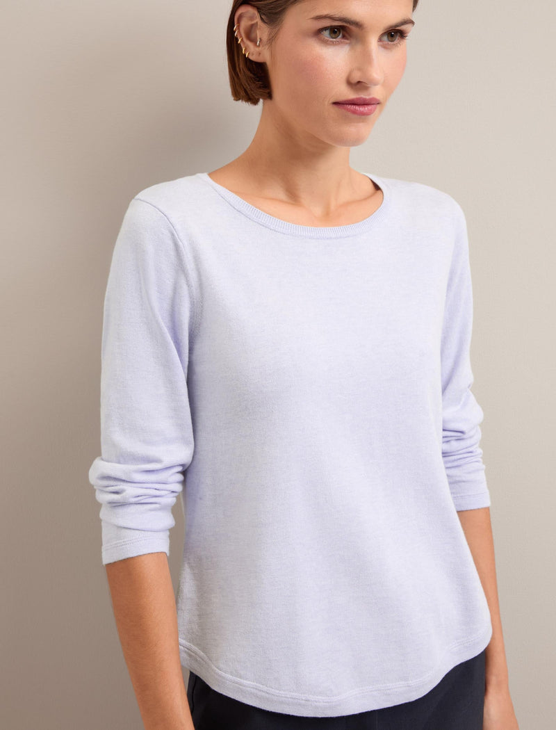 Maia Cotton Silk Blend T-Shirt - Pale Blue