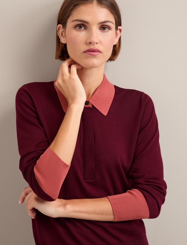 Josie Silk Blend Jumper - Burgundy Rose