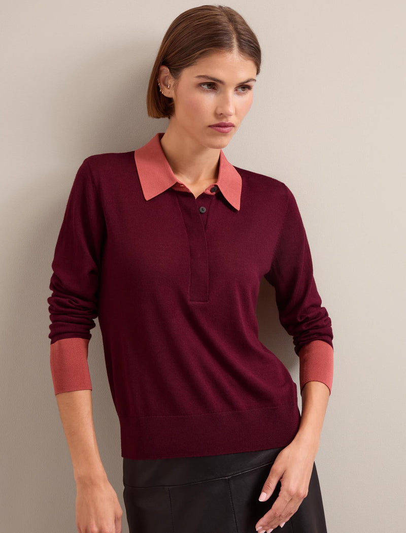 Josie Silk Blend Jumper - Burgundy Rose