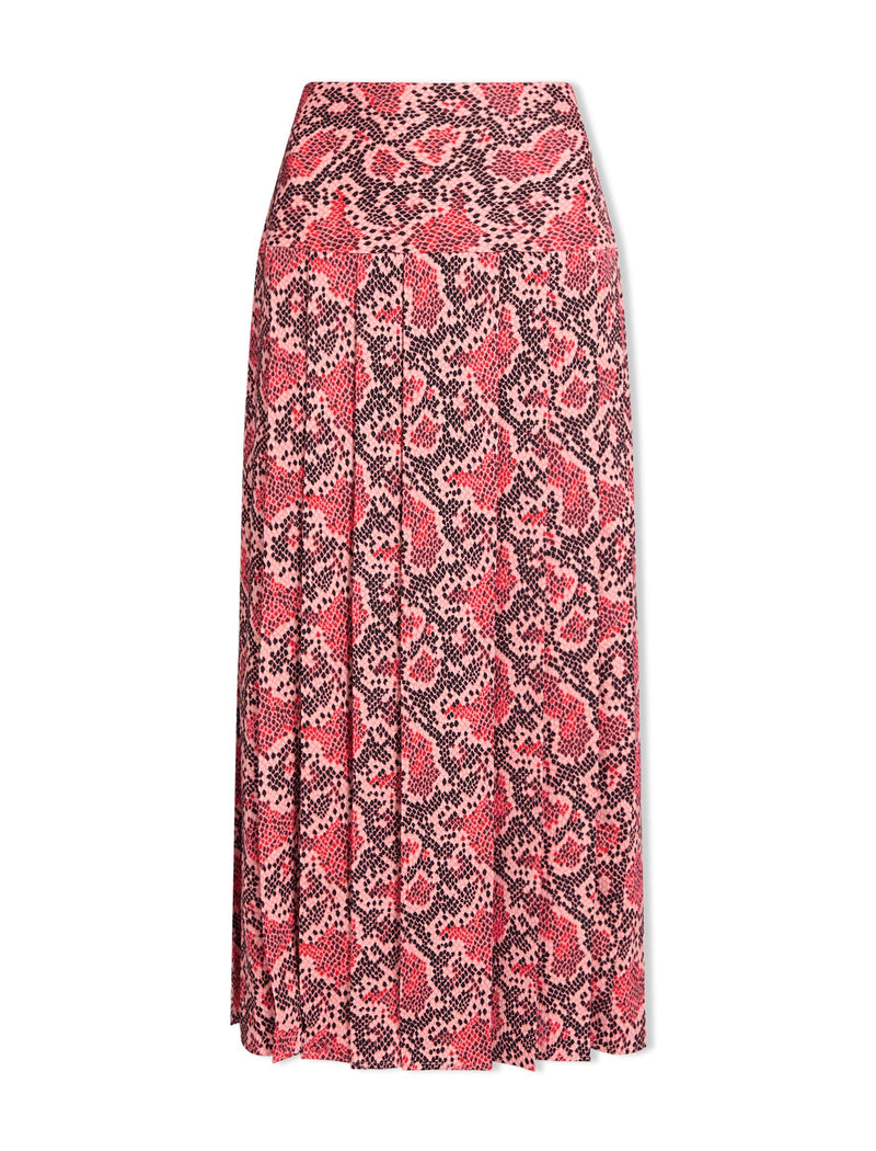 Sienna Maxi Skirt - Pink Snakeskin Print