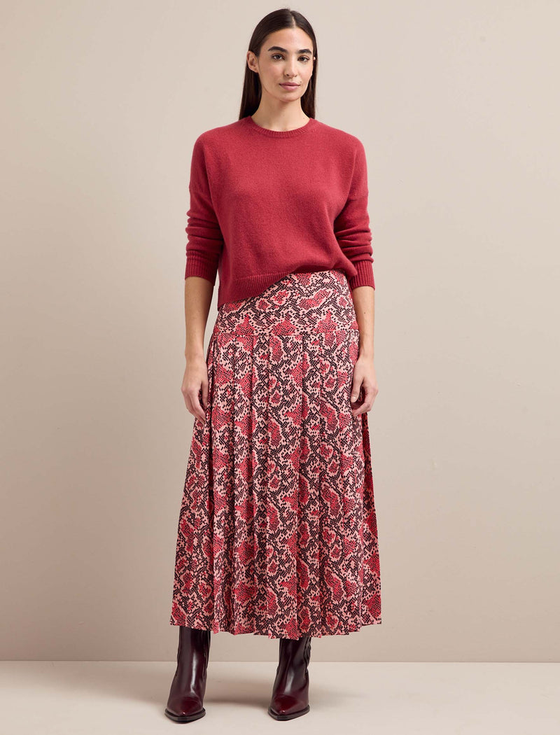 Sienna Maxi Skirt - Pink Snakeskin Print