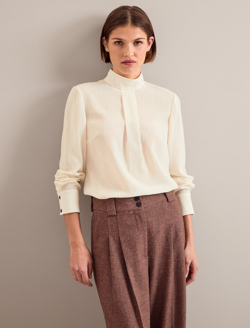 Riley Techni Voile Blouse - Cream