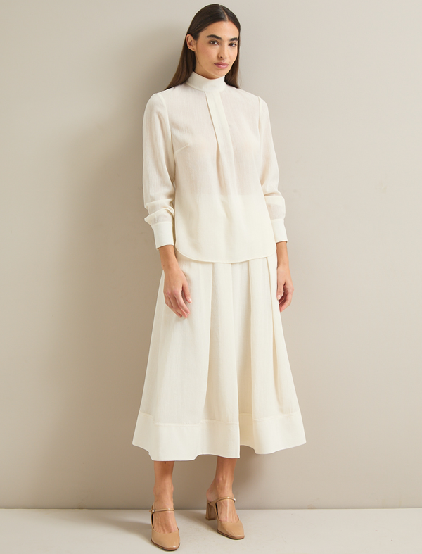 Riley Techni Voile Blouse - Cream