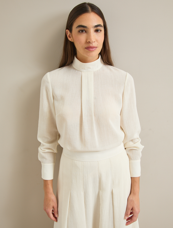 Riley Techni Voile Blouse - Cream