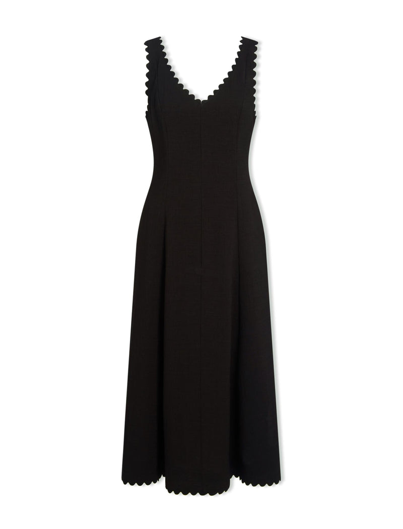 Ava Techni Voile Maxi Dress - Black