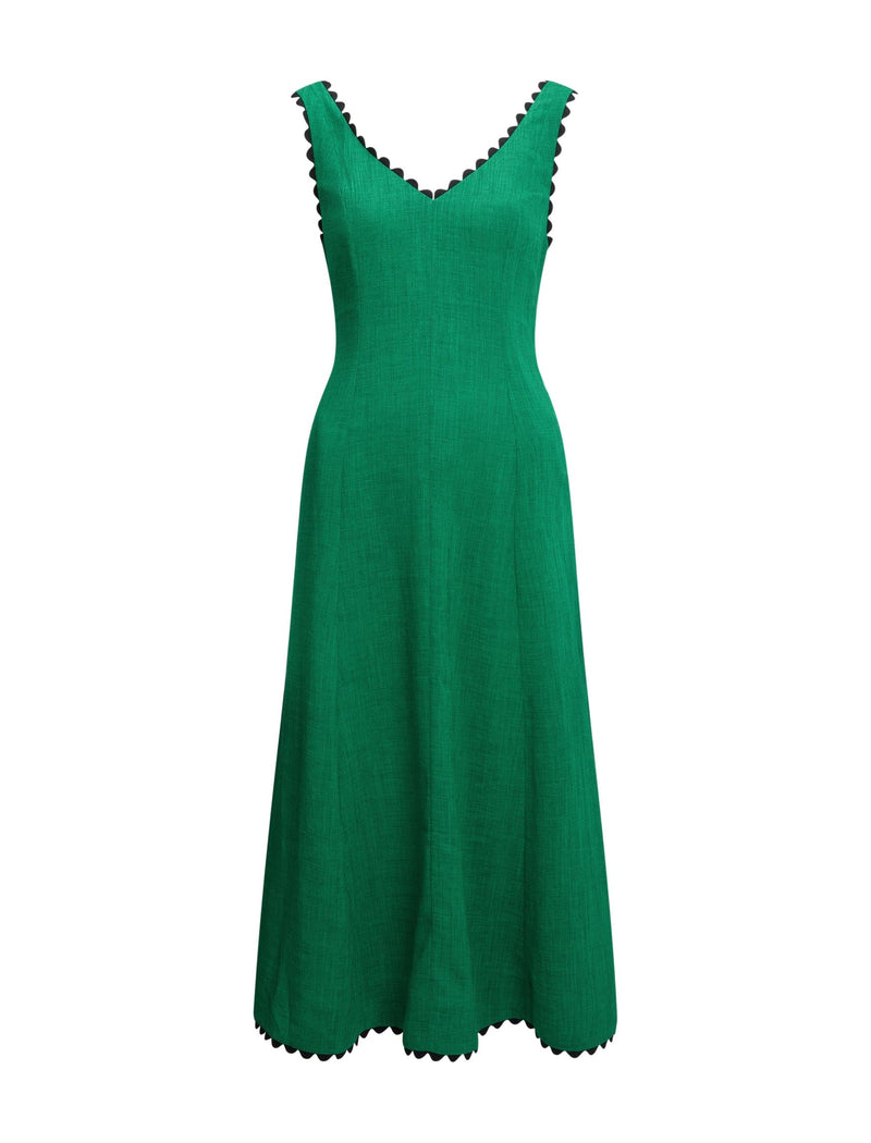 Ava Techni Voile Maxi Dress - Emerald Green