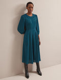 Lara Techni Voile Maxi Dress - Petrol Blue
