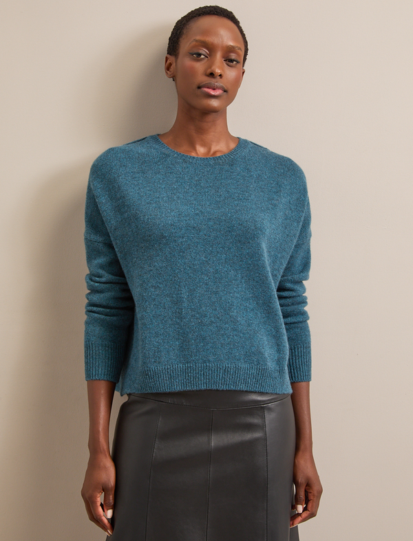 Lainey Cashmere Jumper - Petrol Blue