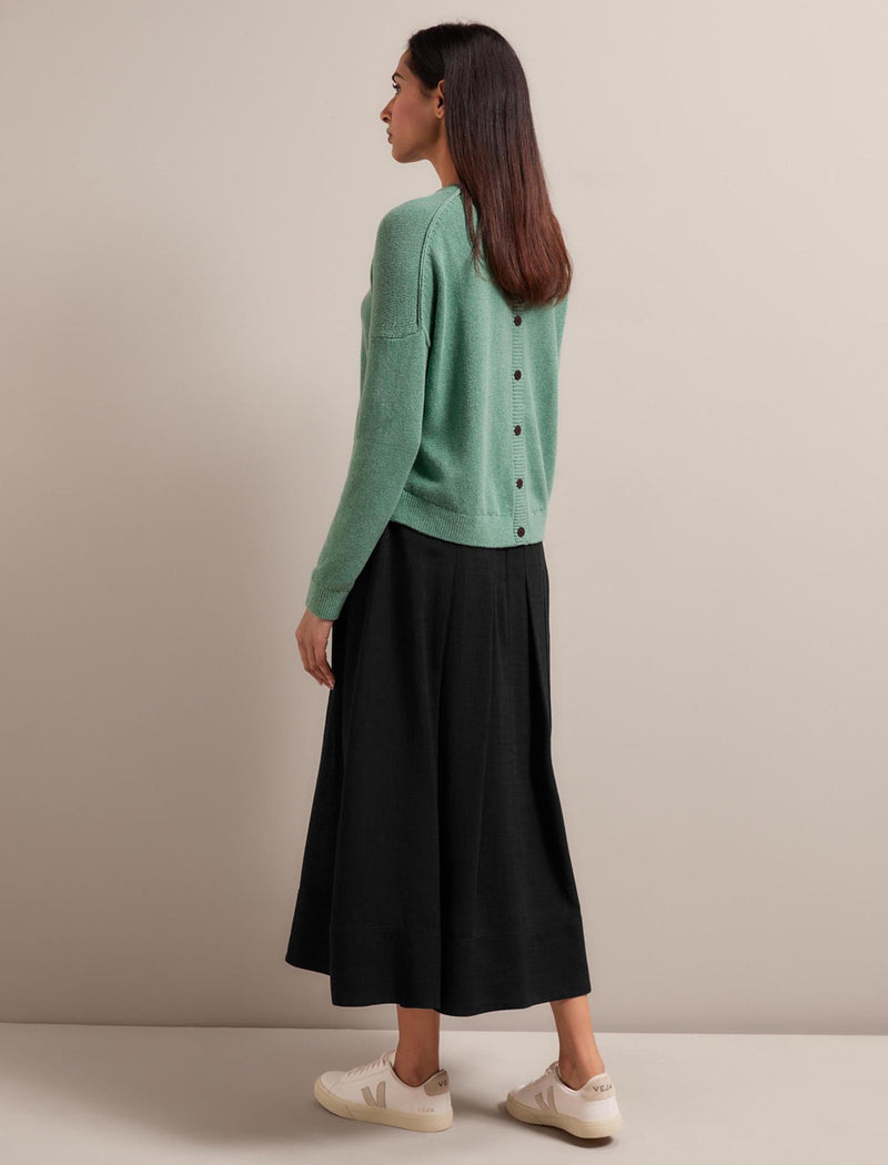 Lainey Linen Blend Jumper - Sea Green