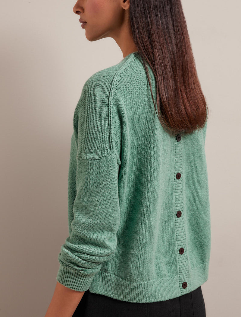 Lainey Linen Blend Jumper - Sea Green