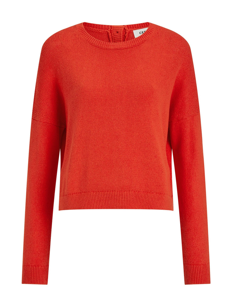 Lainey Linen Blend Jumper - Vermillion Red