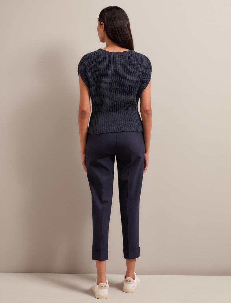 Quinn Cotton Blend Vest - Navy