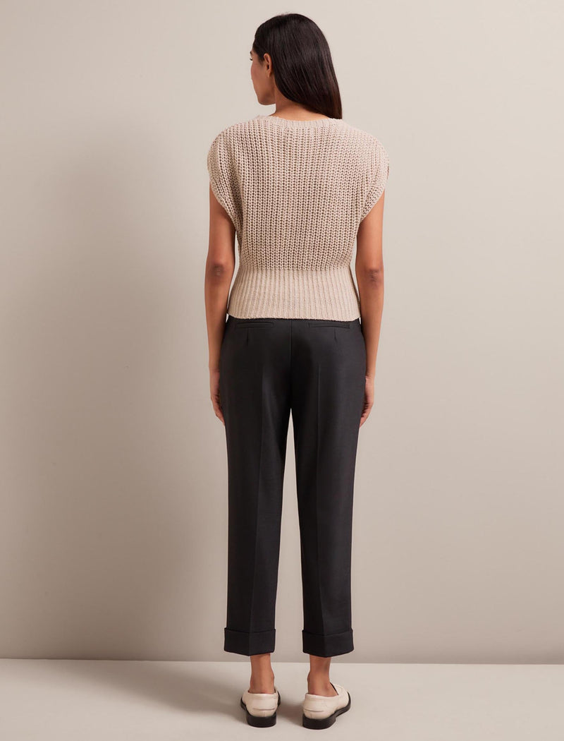 Quinn Cotton Blend Vest - Oatmeal