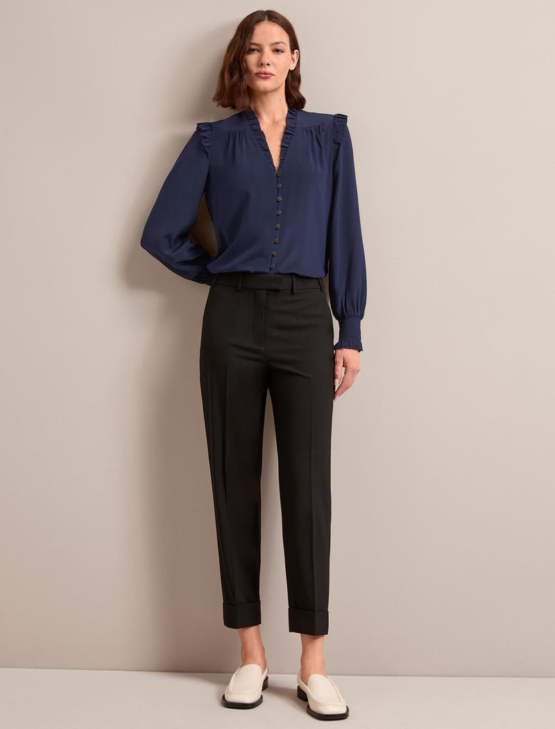Stella Silk Shirt - Navy