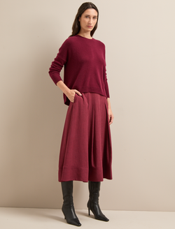Sophia Techni Voile Maxi Skirt - Burgundy