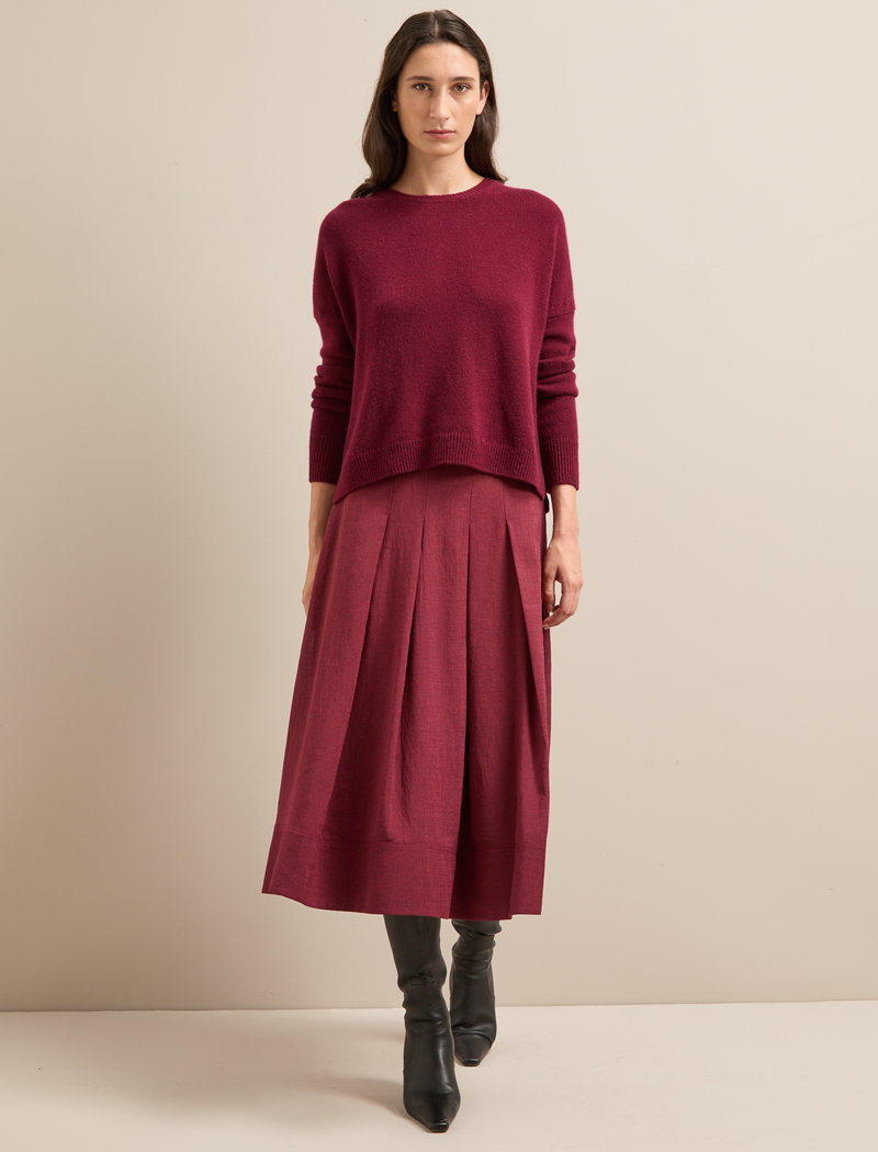 Sophia Techni Voile Maxi Skirt - Burgundy