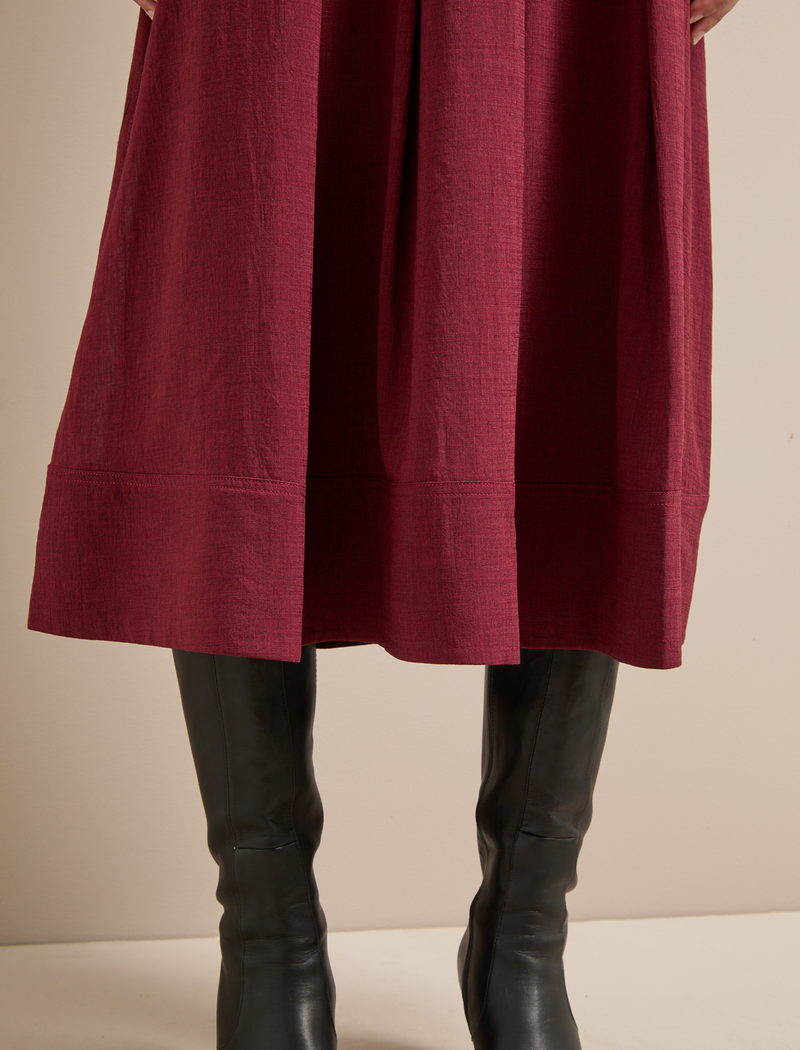 Sophia Techni Voile Maxi Skirt - Burgundy