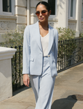 Jamie Linen Blend Blazer - Pale Blue