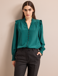 Stella Silk Shirt - Dark Green