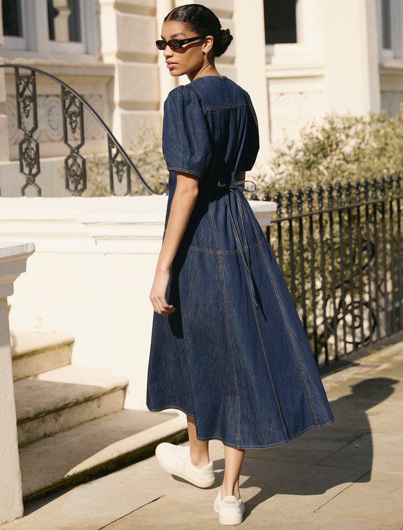 Robin Denim Maxi Dress - Dark Blue