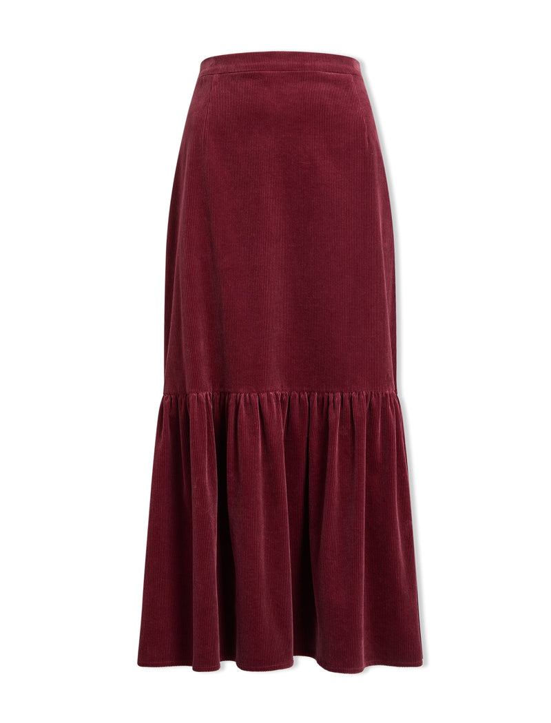 Daphne Corduroy Maxi Skirt - Blush