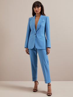 Clement New Wool Turn Up Trouser - Blue