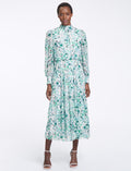Lorni Maxi Dress - White Green Large Floral Print