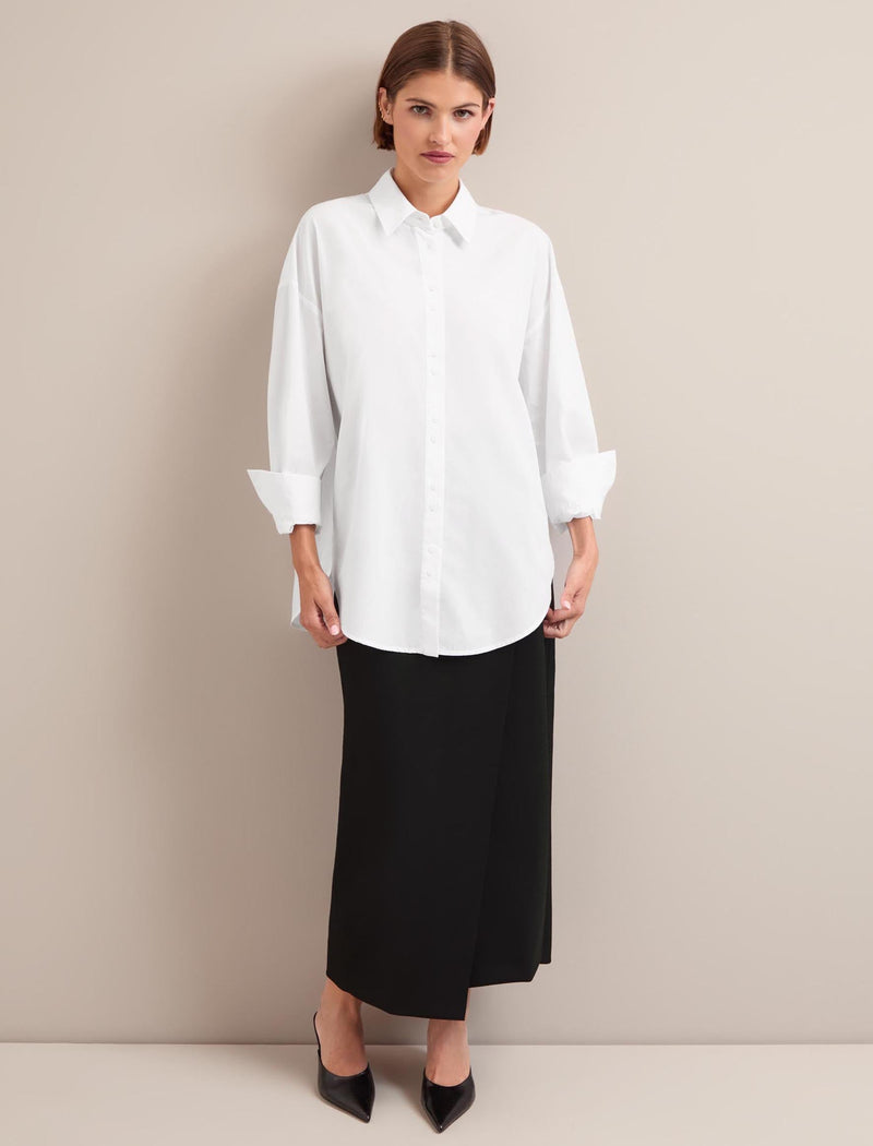 Sammy Organic Cotton Oversized Shirt - White