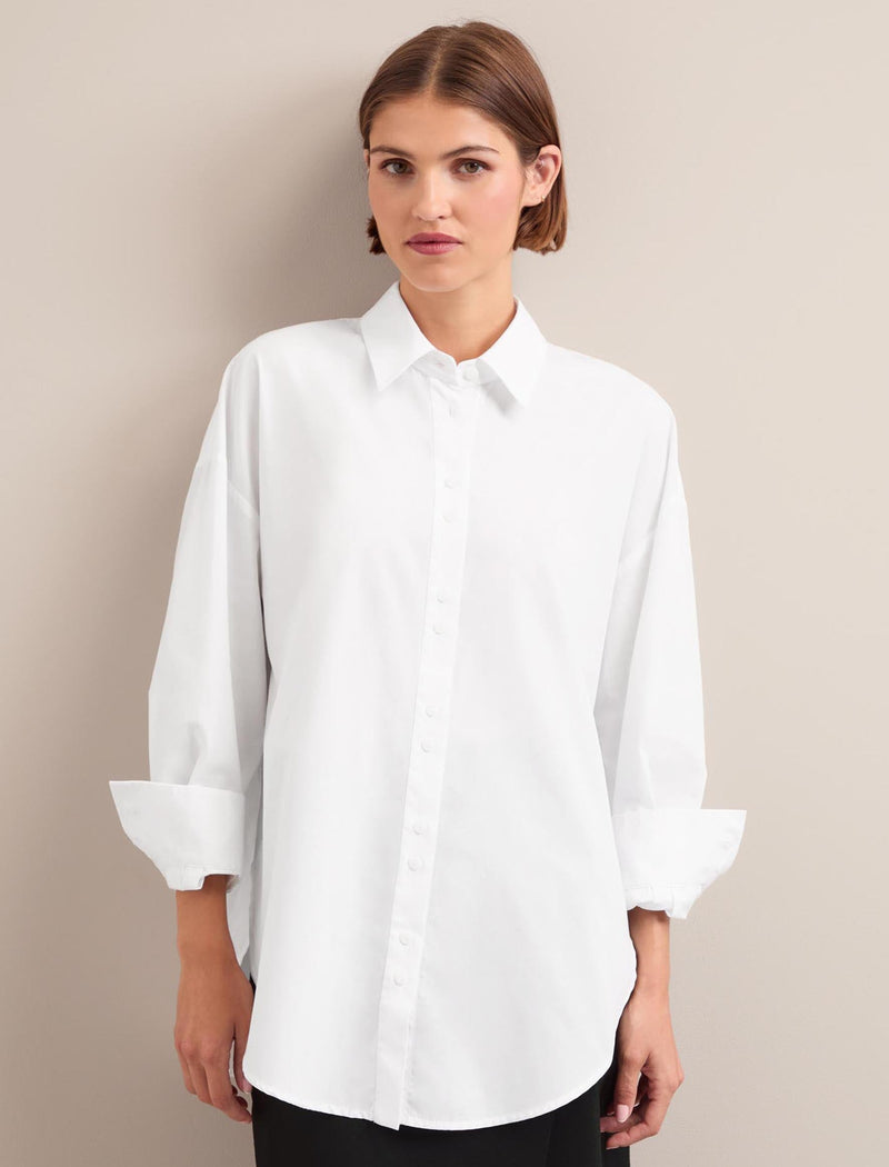 Sammy Organic Cotton Oversized Shirt - White