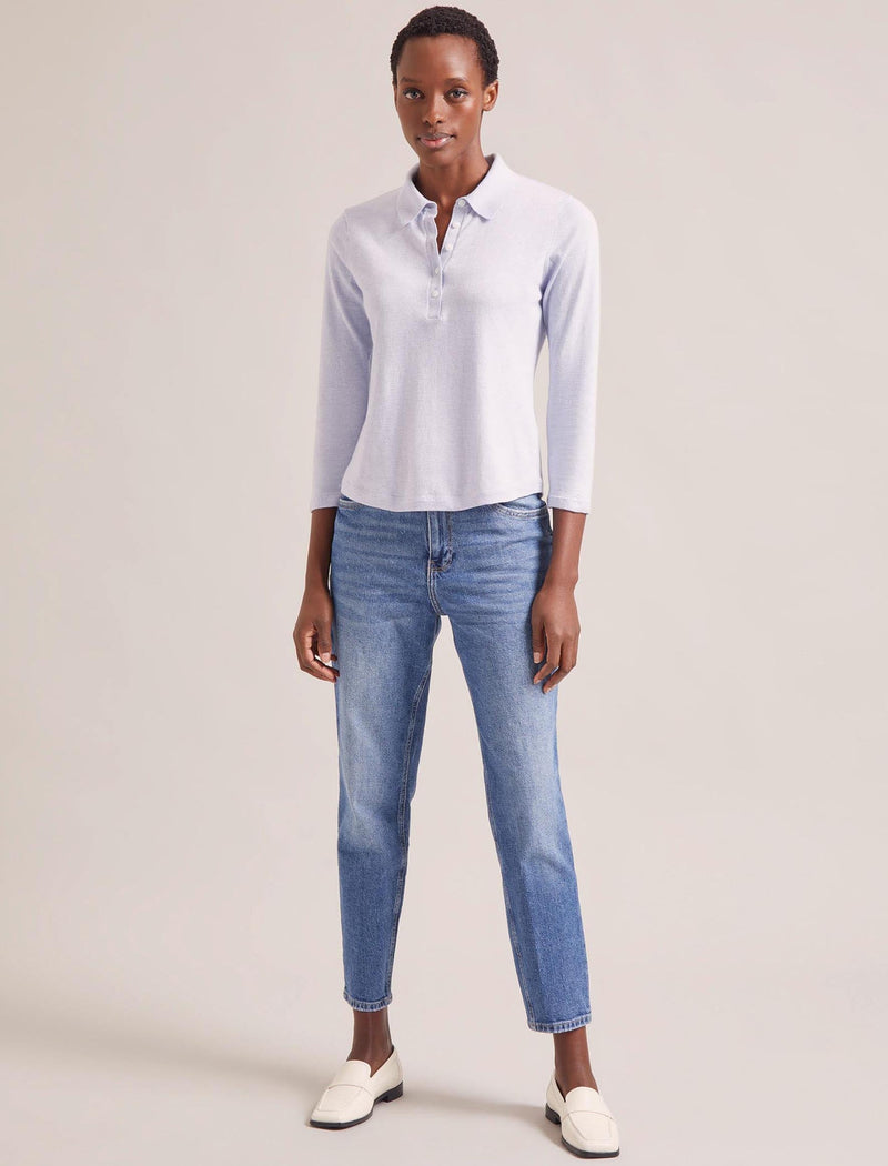 Morgan Cotton Silk Blend T-Shirt - Pale Blue