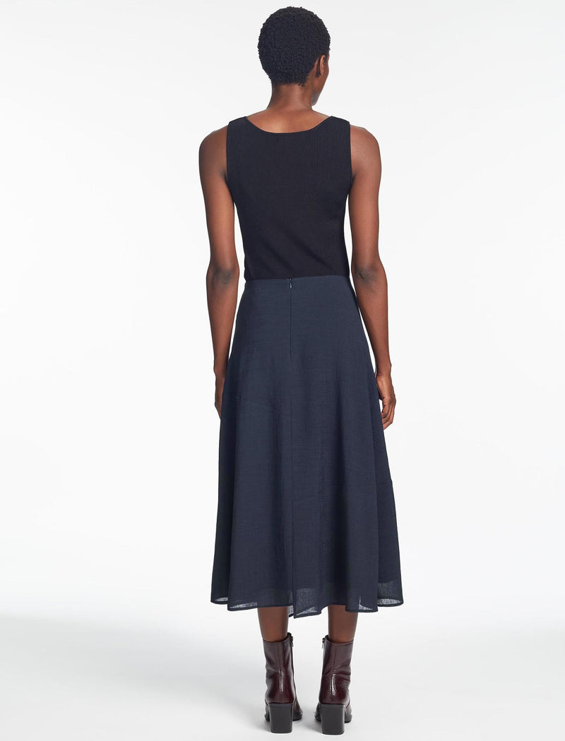 Sonia Techni Voile Maxi Skirt - Navy