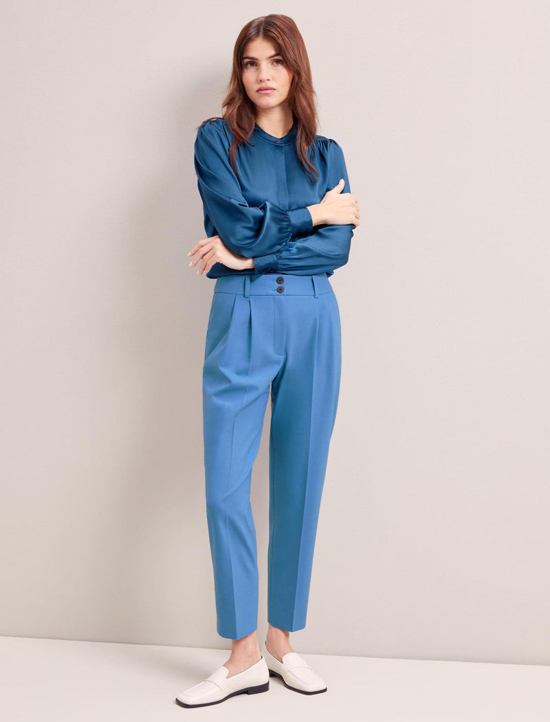 Tristan New Wool Tapered Trouser - Blue