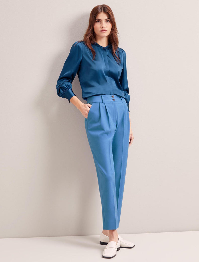 Tristan New Wool Tapered Trouser - Blue
