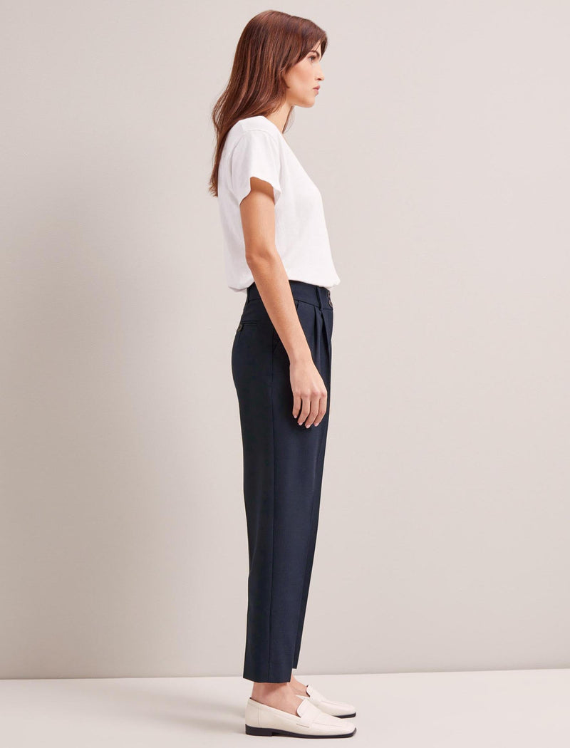 Tristan New Wool Tapered Trouser - Navy