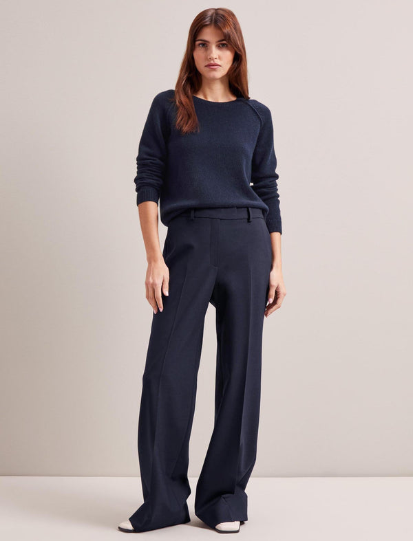 Terence New Wool Wide Leg Trouser - Navy