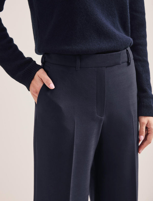 Terence New Wool Wide Leg Trouser - Navy