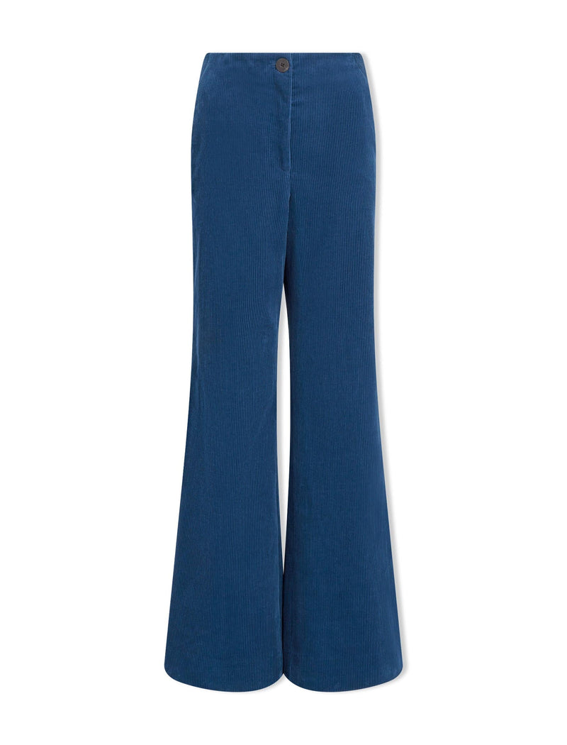 Harlow Corduroy Wide Leg Trouser - Blue