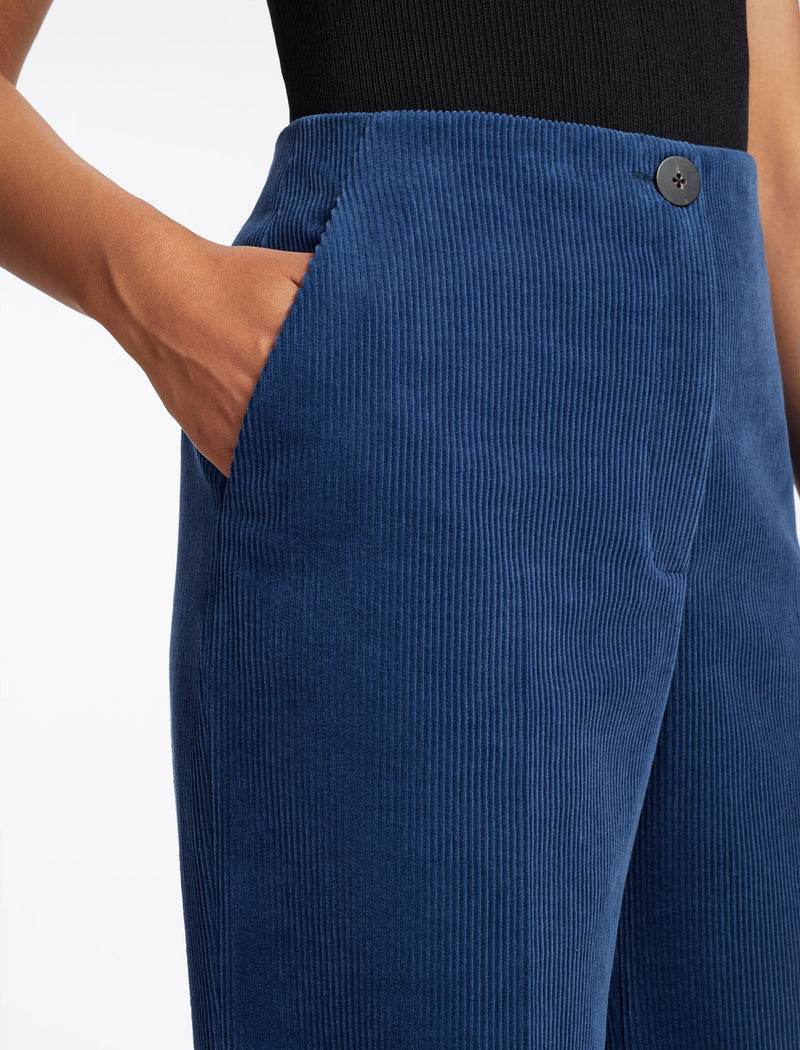 Harlow Corduroy Wide Leg Trouser - Blue