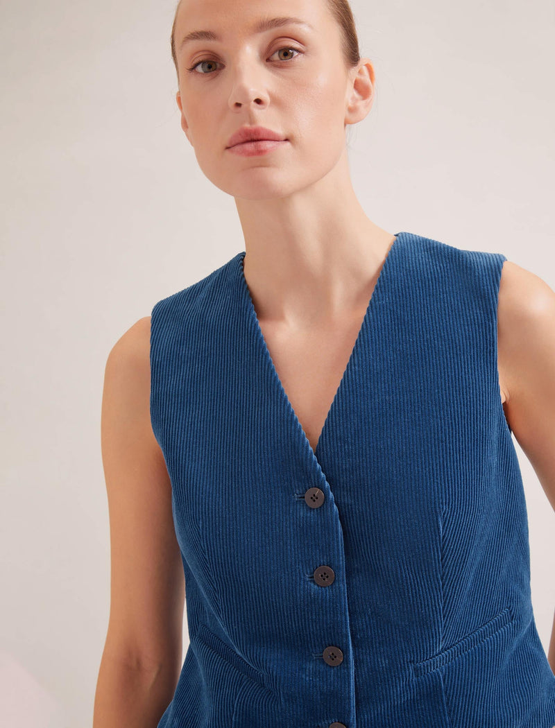 Wyatt Corduroy Waistcoat - Blue