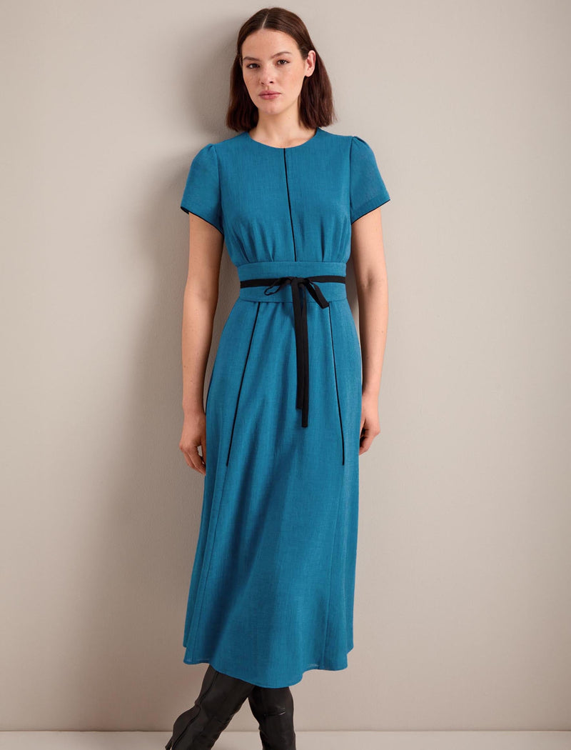 Rosie Techni Voile Maxi Dress - Azure Blue