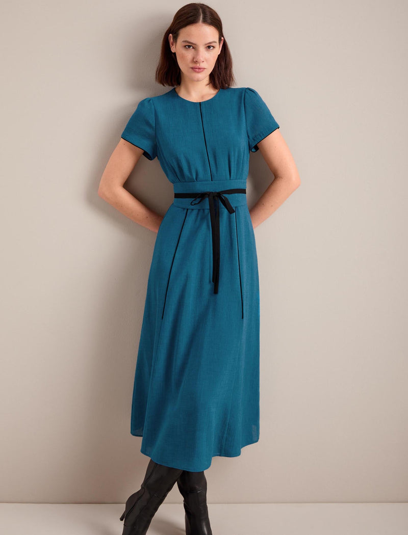 Rosie Techni Voile Maxi Dress - Azure Blue