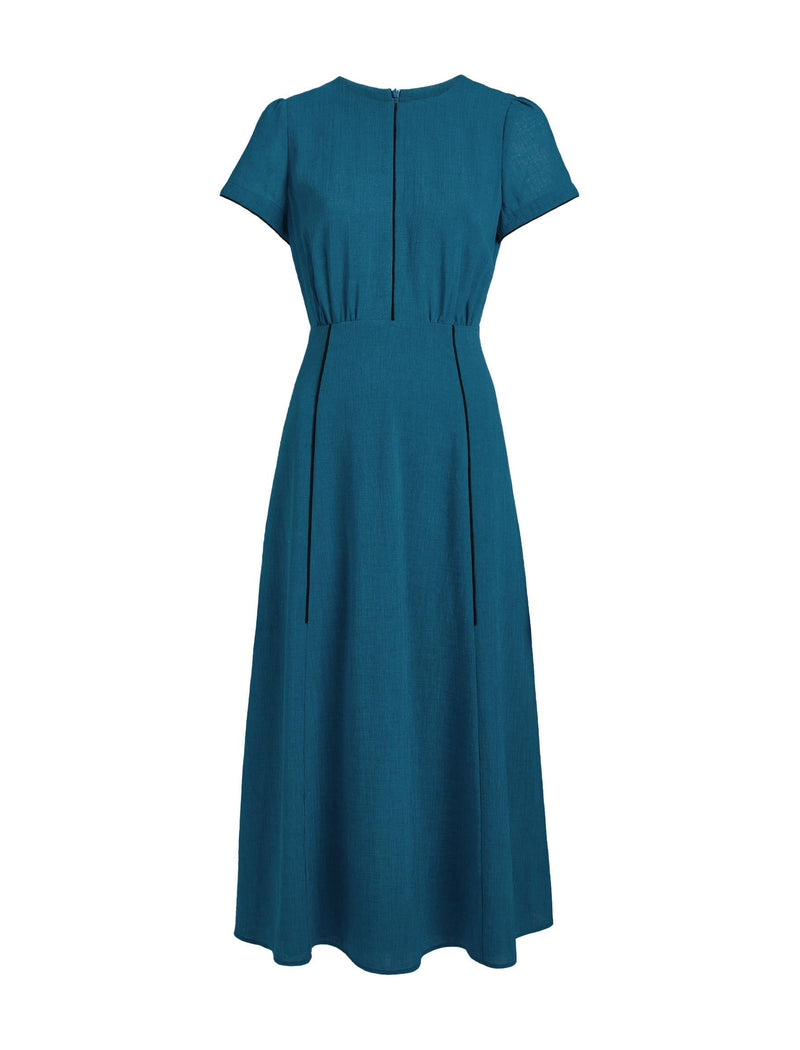 Rosie Techni Voile Maxi Dress - Azure Blue