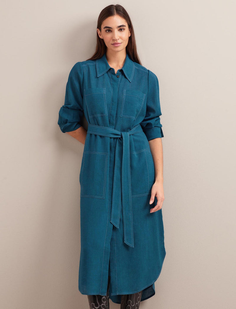 Amara Techni Voile Midi Dress - Azure Blue